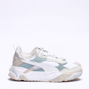 Puma PL Trinity Blanche et Turquoise – Chaussure de sport tendance avec semelle épaisse et design moderne.