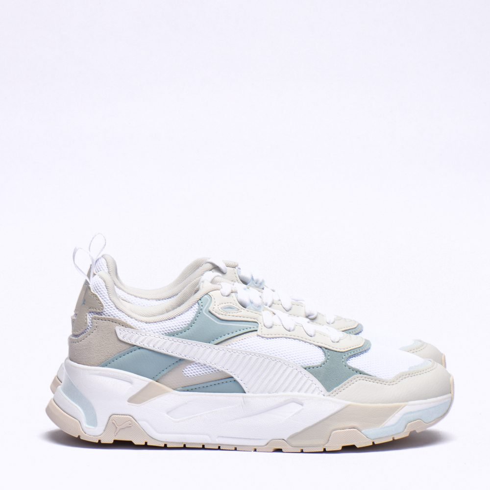 basket_puma_trinity_original_femme_meilleur_prix_02 Puma PL Trinity Blanche et Turquoise – Chaussure de sport tendance avec semelle épaisse et design moderne.